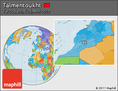 Political Location Map of Talmentoukht