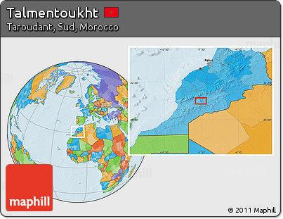 Political Location Map of Talmentoukht