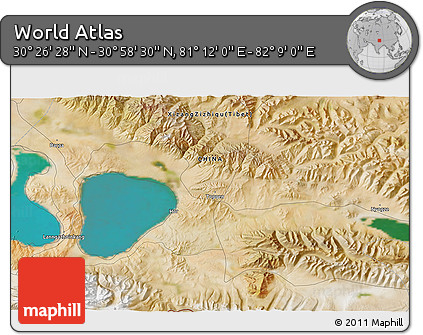 Satellite 3D Map of the Area around 30° 42' 29" N, 81° 40' 30" E
