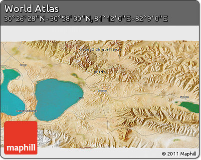 Satellite 3D Map of the Area around 30° 42' 29" N, 81° 40' 30" E