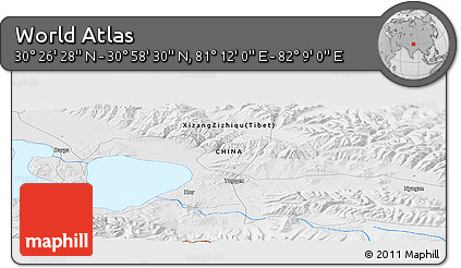 Physical Panoramic Map of the Area around 30° 42' 29" N, 81° 40' 30" E