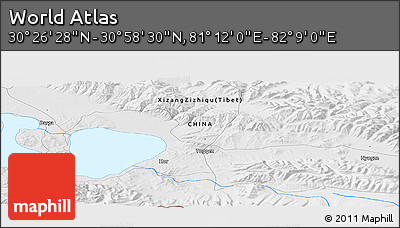 Physical Panoramic Map of the Area around 30° 42' 29" N, 81° 40' 30" E