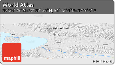 Physical Panoramic Map of the Area around 30° 42' 29" N, 81° 40' 30" E