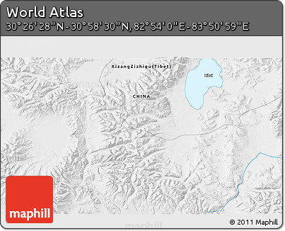 Physical 3D Map of the Area around 30° 42' 29" N, 83° 22' 30" E
