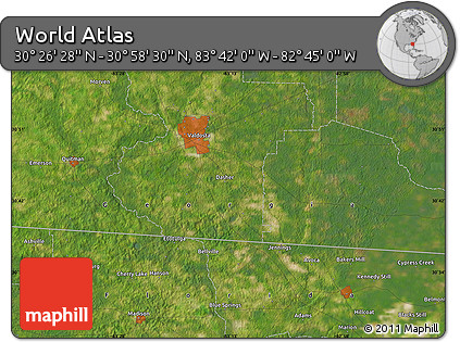 Satellite Map of the Area around 30° 42' 29" N, 83° 13' 29" W