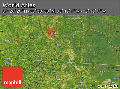 Satellite Map of the Area around 30° 42' 29" N, 83° 13' 29" W