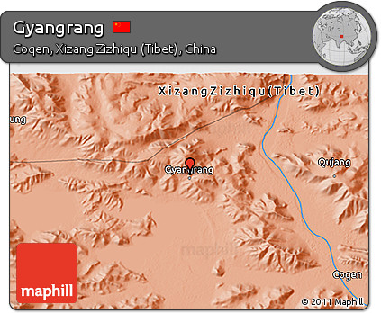 Political 3D Map of Gyangrang