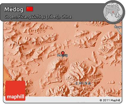 Political 3D Map of Mêdog