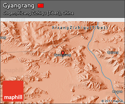 Political 3D Map of Gyangrang
