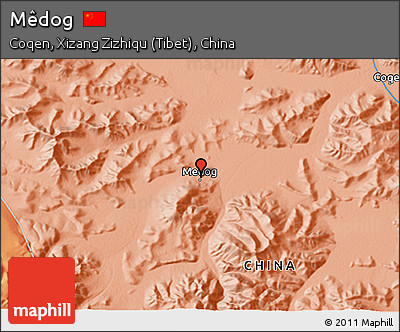 Political 3D Map of Mêdog