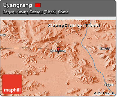Political 3D Map of Gyangrang