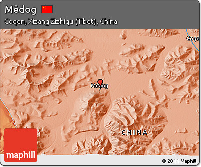 Political 3D Map of Mêdog