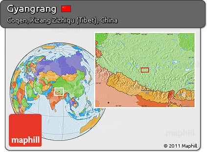 Political Location Map of Gyangrang
