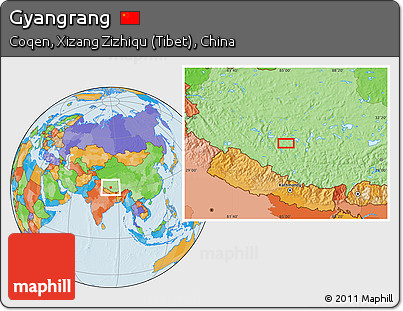 Political Location Map of Gyangrang