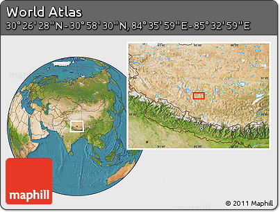 Satellite Location Map of the Area around 30° 42' 29" N, 85° 4' 29" E