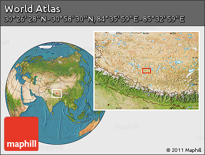 Satellite Location Map of the Area around 30° 42' 29" N, 85° 4' 29" E