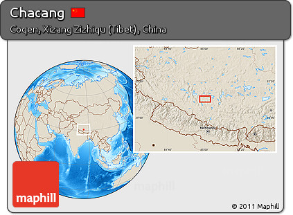 Shaded Relief Location Map of Chacang