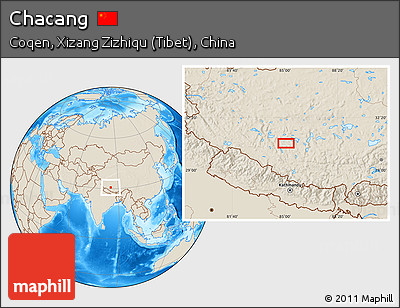 Shaded Relief Location Map of Chacang