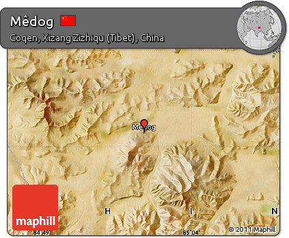 Satellite Map of Mêdog