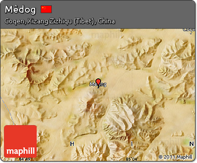 Satellite Map of Mêdog