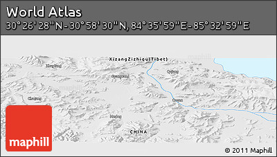 Physical Panoramic Map of the Area around 30° 42' 29" N, 85° 4' 29" E