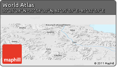 Physical Panoramic Map of the Area around 30° 42' 29" N, 85° 4' 29" E