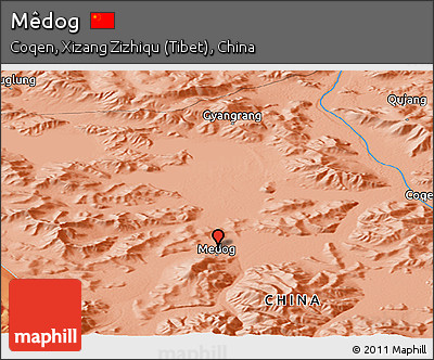 Political Panoramic Map of Mêdog