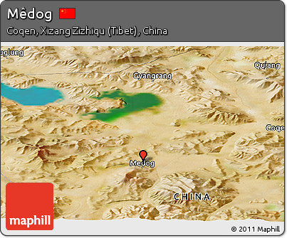 Satellite Panoramic Map of Mêdog