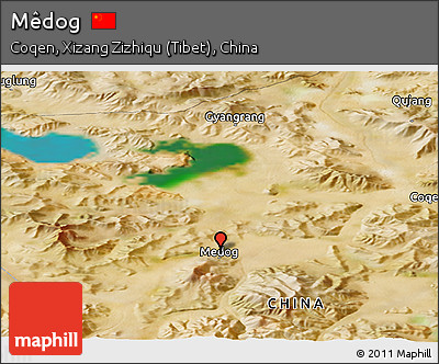 Satellite Panoramic Map of Mêdog