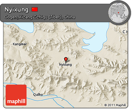 Shaded Relief 3D Map of Nyixung