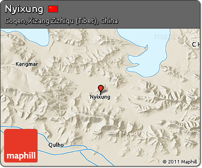 Shaded Relief 3D Map of Nyixung