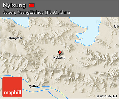 Shaded Relief 3D Map of Nyixung