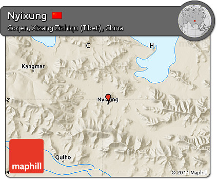 Shaded Relief Map of Nyixung