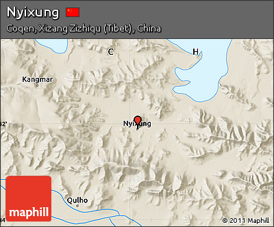 Shaded Relief Map of Nyixung