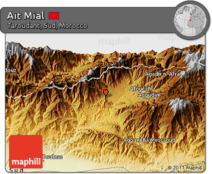 Physical 3D Map of Aït Mial