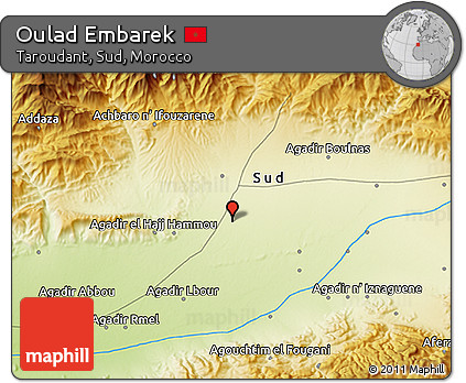 Physical 3D Map of Oulad Embarek