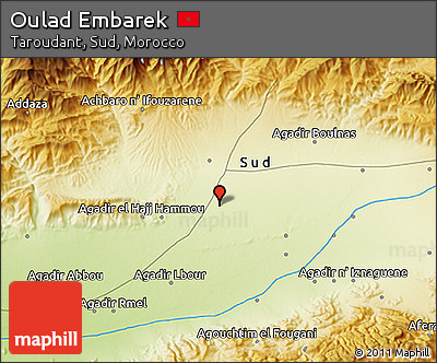 Physical 3D Map of Oulad Embarek
