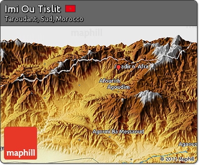 Physical 3D Map of Imi Ou Tislit