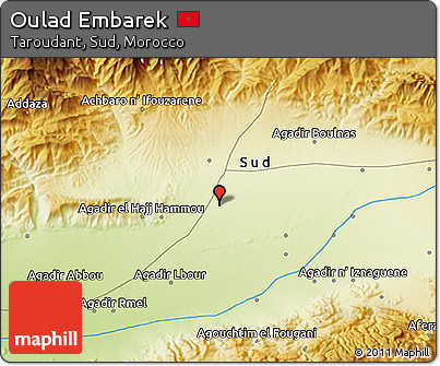 Physical 3D Map of Oulad Embarek