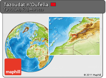 Physical Location Map of Tazoudat N'Oufella