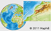 Physical Location Map of the area around 30° 42' 29" N, 8° 25' 30" W