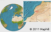 Satellite Location Map of the area around 30° 42' 29" N, 8° 25' 30" W