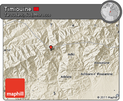 Shaded Relief Map of Timiouine