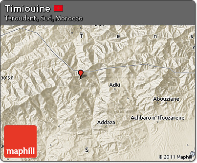 Shaded Relief Map of Timiouine
