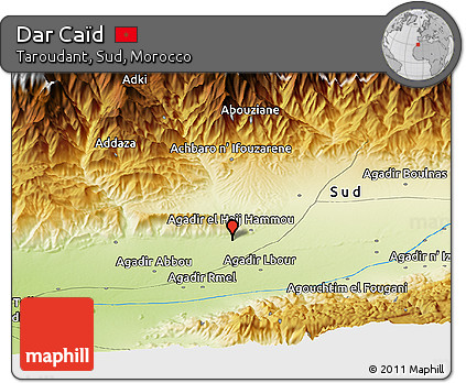 Physical Panoramic Map of Dar Caïd