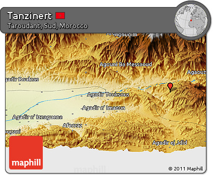 Physical Panoramic Map of Tanzinert