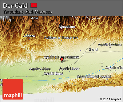 Physical Panoramic Map of Dar Caïd