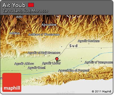 Physical Panoramic Map of Aït Youb
