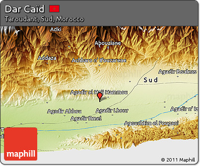 Physical Panoramic Map of Dar Caïd