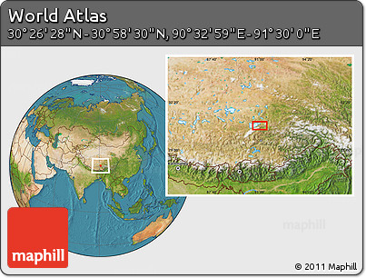 Satellite Location Map of the Area around 30° 42' 29" N, 91° 1' 30" E